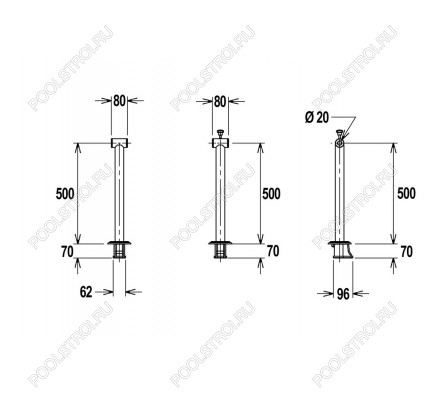 Опора анкерная штанги ролика из нерж. стали Flexinox (компл. 2 шт.) (87197023)