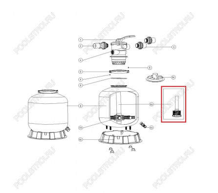 Дюзовая коробка 89011605 в комплекте с трубой для Aquaviva P500